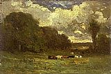 landscape with cows and trees by Edward Mitchell Bannister